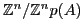 $\mathbb{Z}^n/\mathbb{Z}^np(A)$