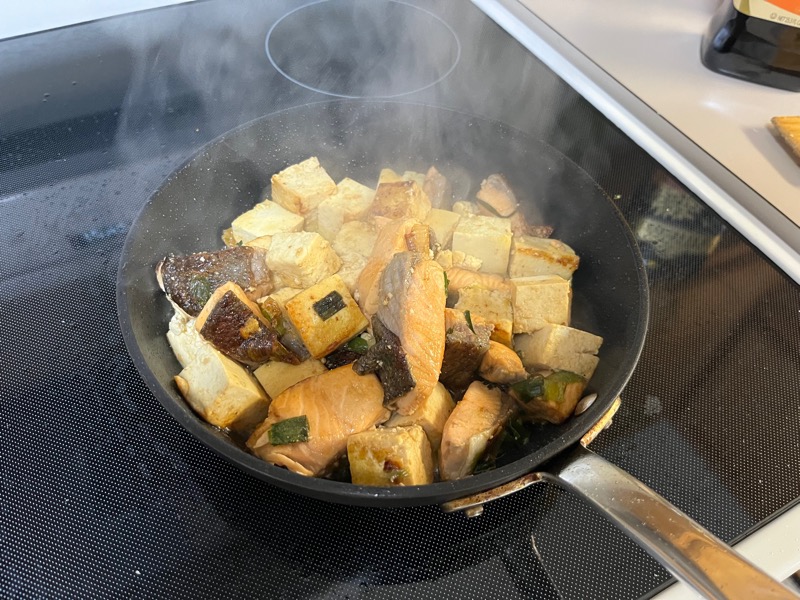 Week 1 cooking — salmon and tofu